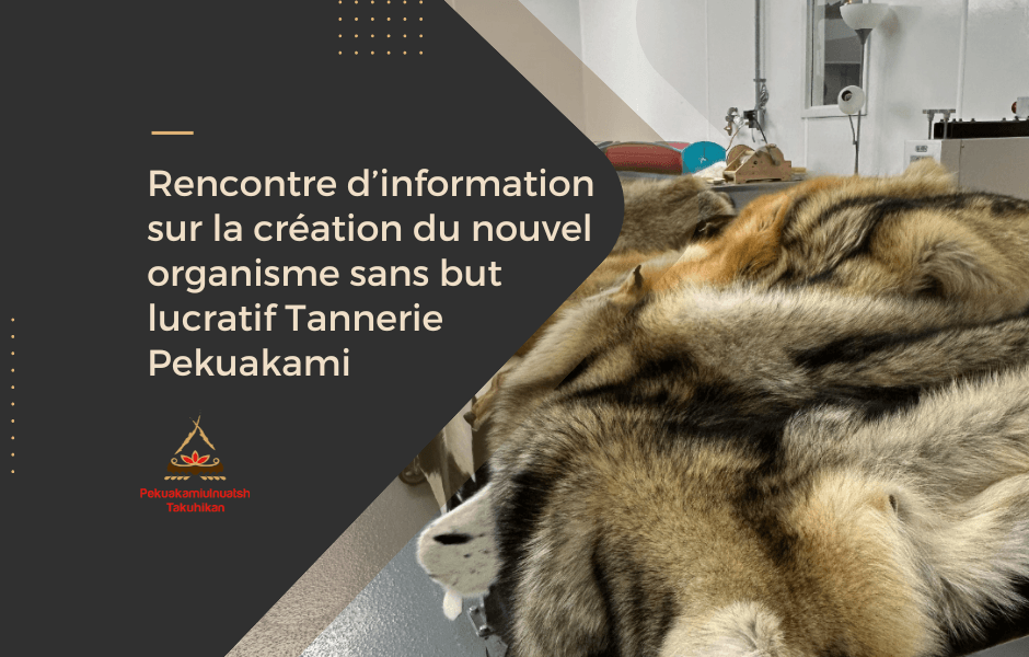 Rencontre d’information sur la création du nouvel organisme sans but lucratif Tannerie Pekuakami