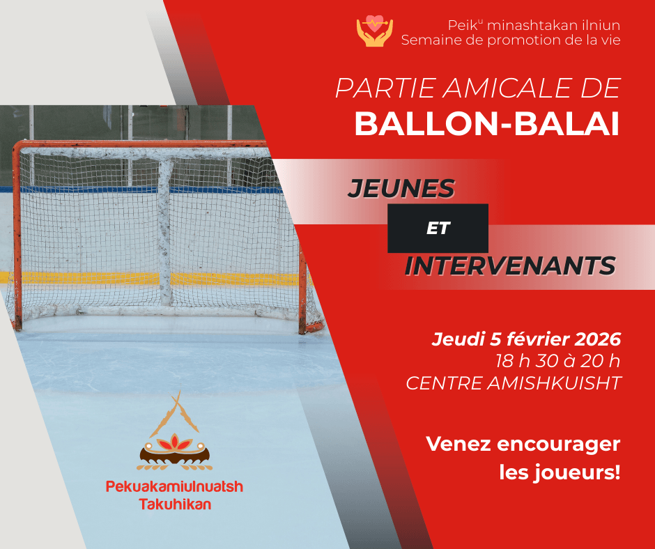 Partie amicale de ballon-balai avec les intervenants et les jeunes