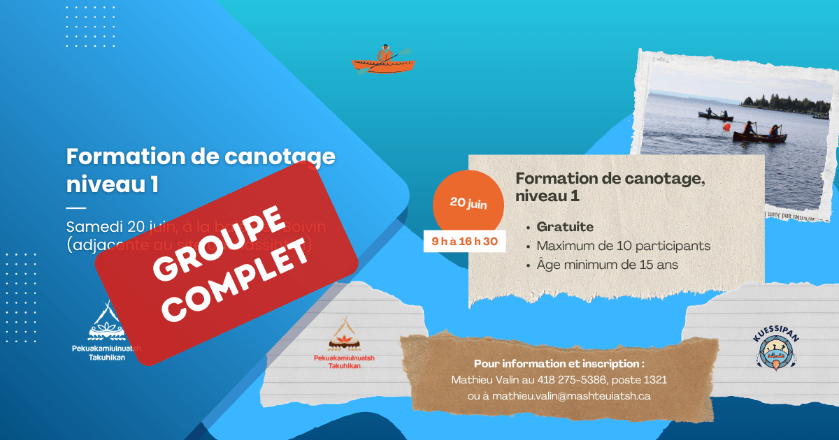 Formation de canotage – niveau 1 (Groupe complet)