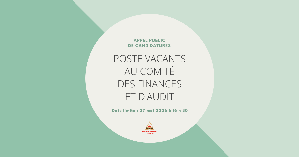 Poste vacant au Comité des finances et d’audit