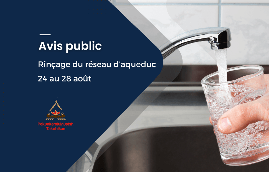 Rinçage du réseau d’aqueduc du 24 au 28 août