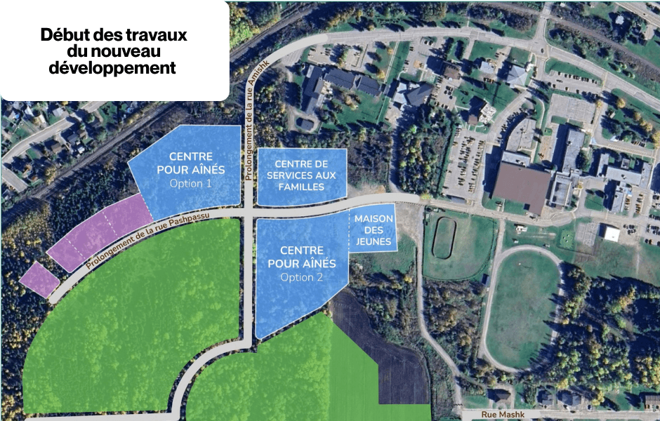 Début des travaux du développement résidentiel et institutionnel derrière le Centre Tshishemishk